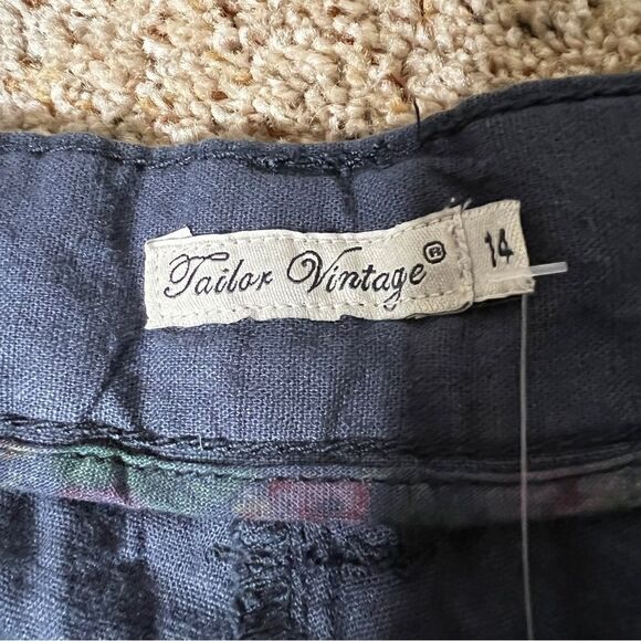 Tailor Vintage Women’s Blue Chino Casual Shorts Size 14 - Picture 3 of 7